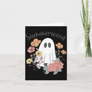 Retro Floral Ghost Summerween Spooky Season Summer Card