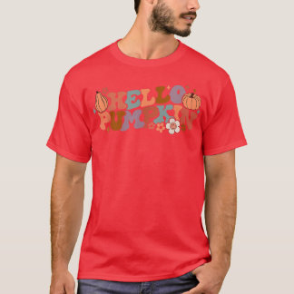 Retro Floral Hello Pumpkin Fall Harvest Pumpkin Se T-Shirt