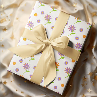 Retro Floral Indulgence Wrapping Paper Sheet