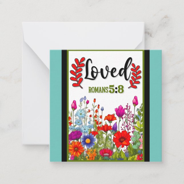 Retro Floral Inspirational   Card (Front)