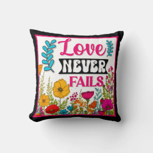 Retro Floral Inspirational Cushion
