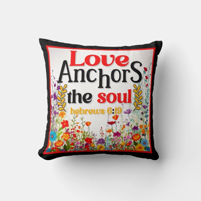 Retro Floral Inspirational Cushion (Front)