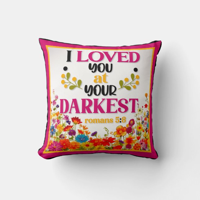 Retro Floral Inspirational Cushion (Front)