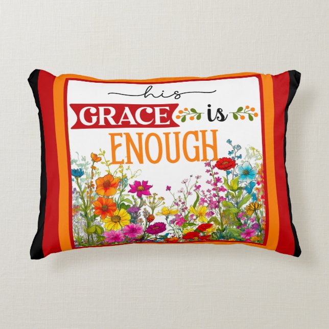 Retro Floral Inspirational Decorative Cushion (Front)