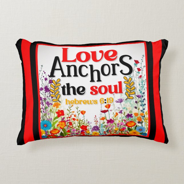 Retro Floral Inspirational Decorative Cushion (Front)