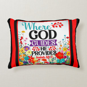 Retro Floral Inspirational Decorative Cushion