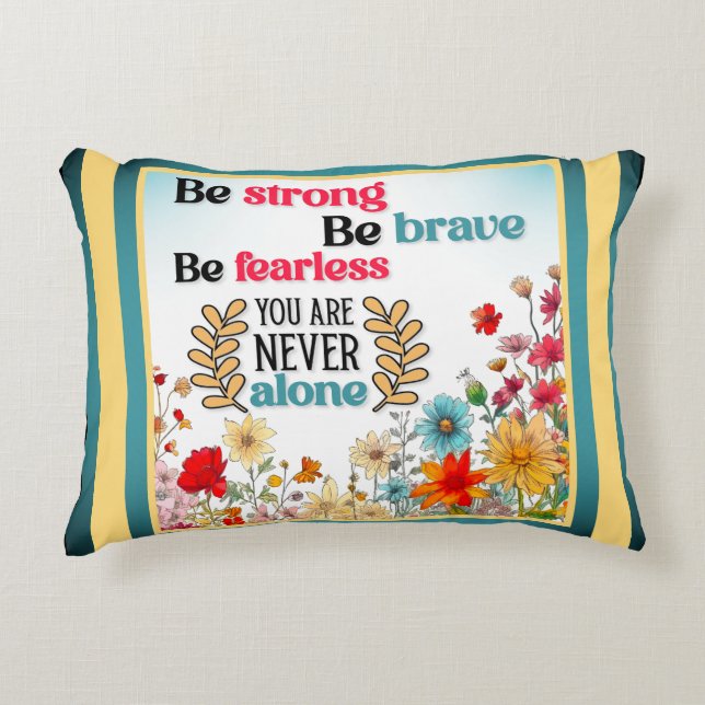 Retro Floral Inspirational Decorative Cushion (Front)