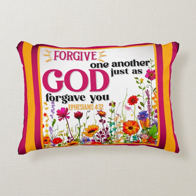 Retro Floral Inspirational Decorative Cushion (Front)