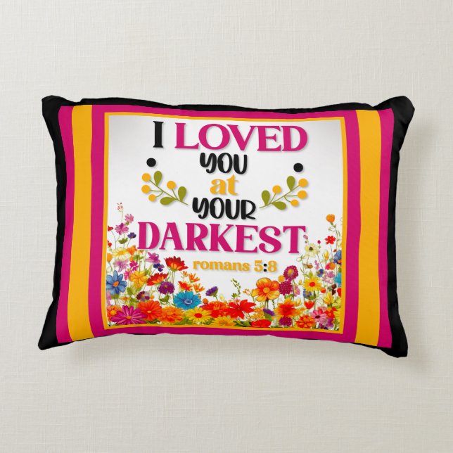 Retro Floral Inspirational Decorative Cushion (Back)