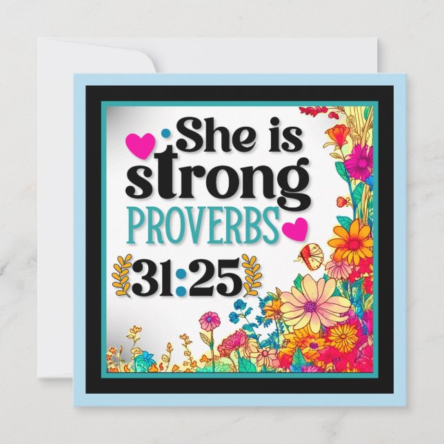 Retro Floral Inspirational   Holiday Card (Front)
