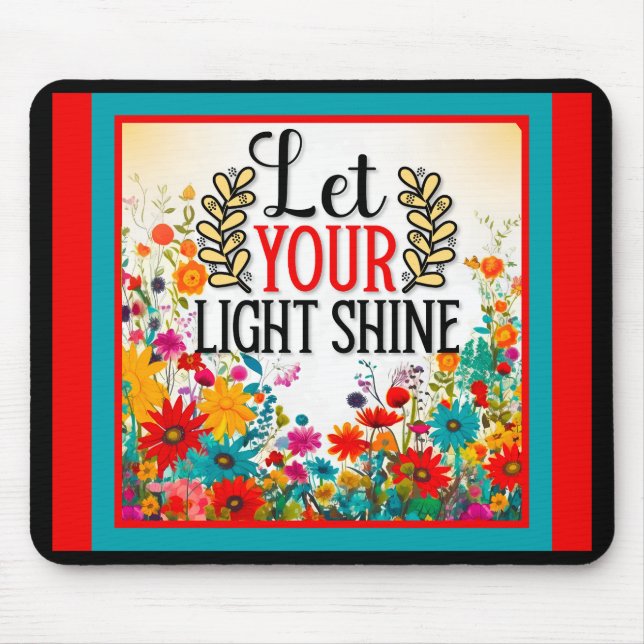Retro  Floral Inspirational Mousepad (Front)