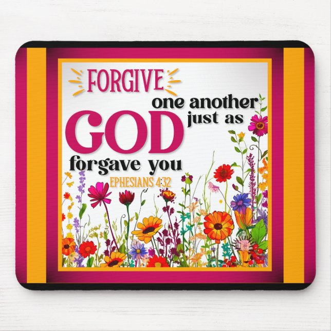 Retro  Floral Inspirational Mousepad (Front)