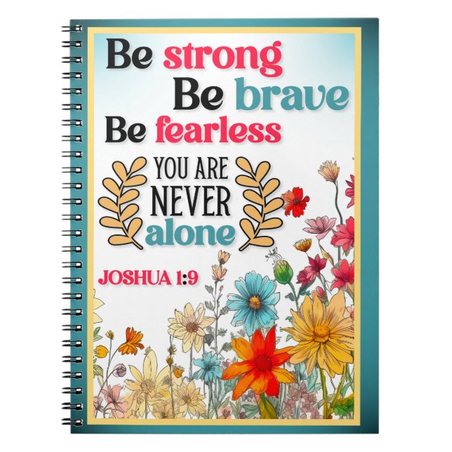 Retro Floral Inspirational Notebook (Front)