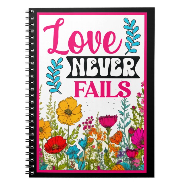 Retro Floral Inspirational Notebook (Front)