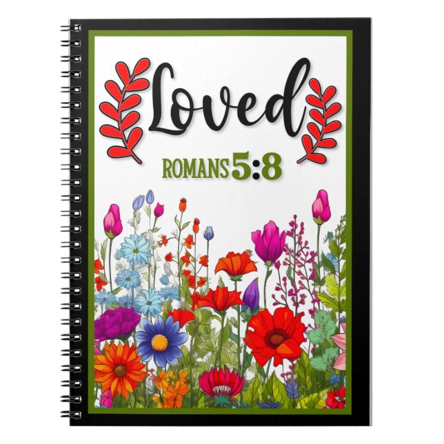 Retro Floral Inspirational Notebook (Front)