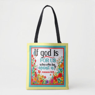 Retro Floral Inspirational   Tote Bag
