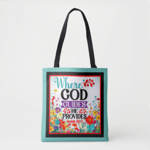 Retro Floral Inspirational   Tote Bag