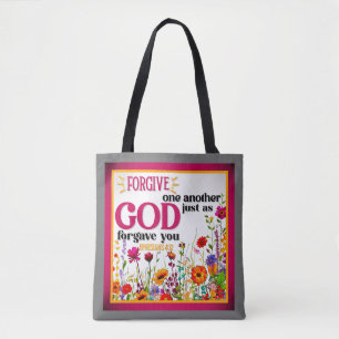 Retro Floral Inspirational Tote Bag