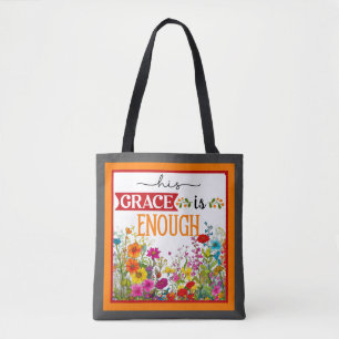Retro Floral Inspirational Tote Bag