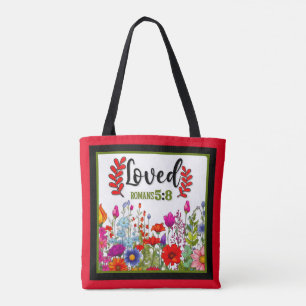Retro Floral Inspirational Tote Bag