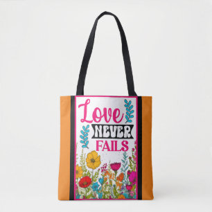 Retro Floral Inspirational Tote Bag