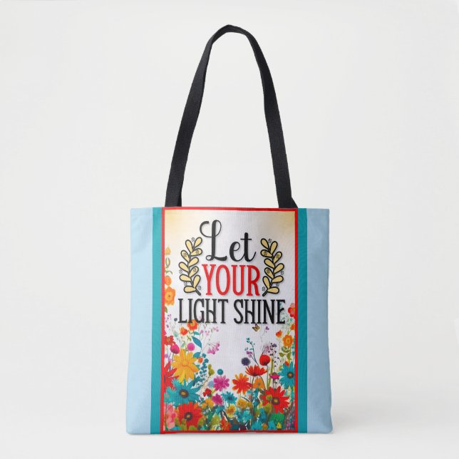 Retro Floral Inspirational   Tote Bag (Front)