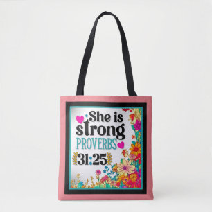 Retro Floral Inspirational   Tote Bag