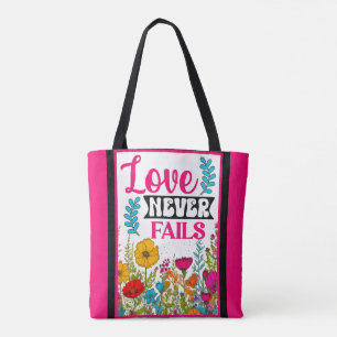 Retro Floral Inspirational   Tote Bag