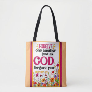 Retro Floral Inspirational   Tote Bag