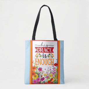 Retro Floral Inspirational Tote Bag