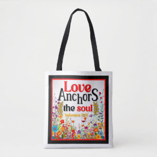 Retro Floral Inspirational Tote Bag