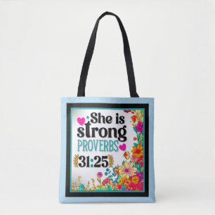 Retro Floral Inspirational   Tote Bag