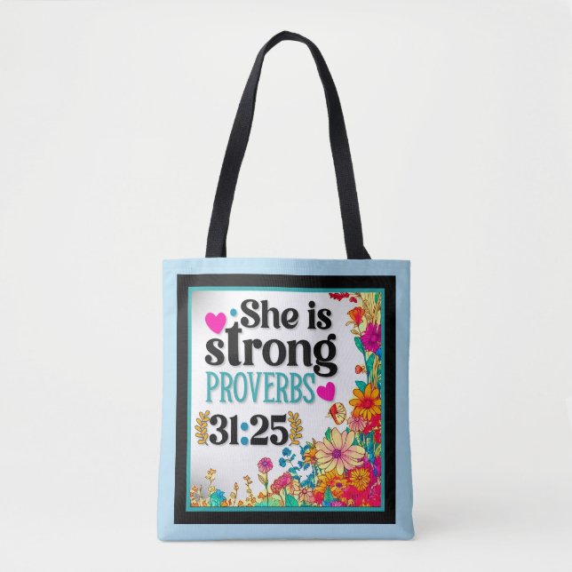 Retro Floral Inspirational   Tote Bag (Front)