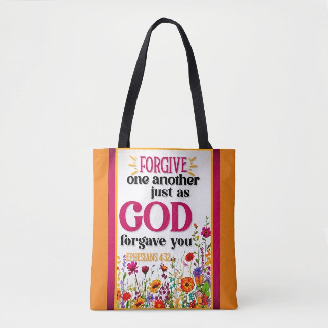 Retro Floral Inspirational   Tote Bag (Front)