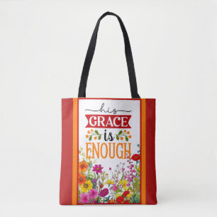 Retro Floral Inspirational Tote Bag