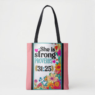 Retro Floral Inspirational   Tote Bag