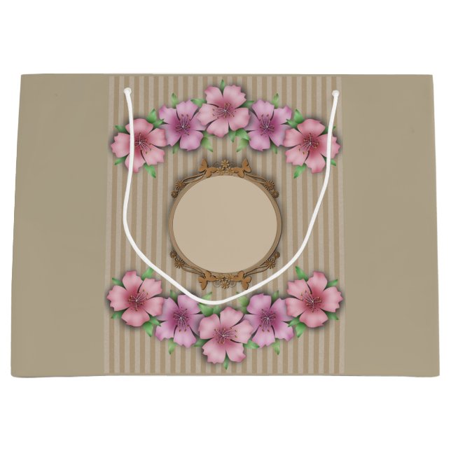 Retro , floral large gift bag (Front)