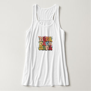 Retro Floral "Mama" Bubble Font Singlet