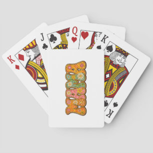 Retro Floral Mama: Groovy Vintage Typography Playing Cards