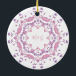 Retro  floral mandala ceramic tree decoration<br><div class="desc">digital</div>