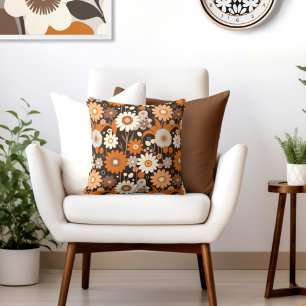 Retro Floral Mid Century Modern Cushion