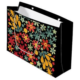 Retro. Floral motifs 2 Large Gift Bag