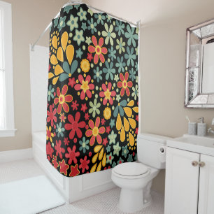 Retro.  Floral motifs 2 Shower Curtain