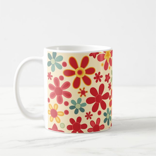 Retro.  Floral motifs Coffee Mug (Left)