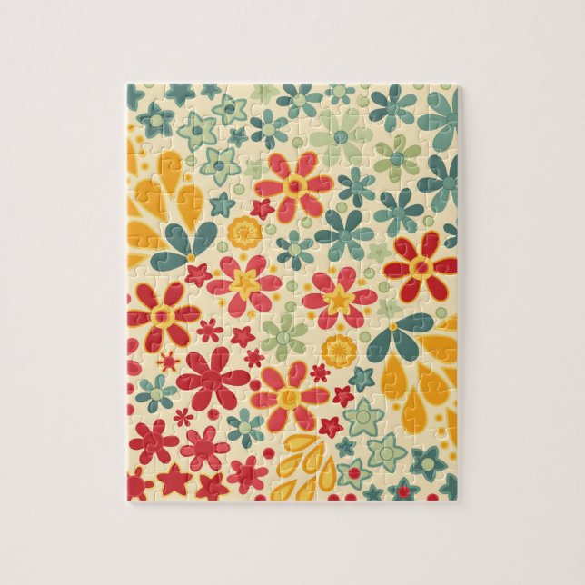 Retro.  Floral motifs Jigsaw Puzzle (Vertical)