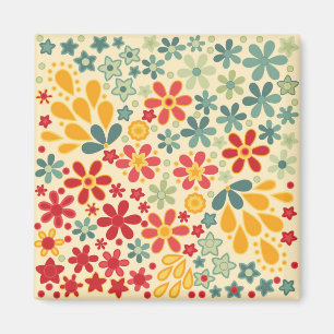 Retro. Floral motifs Magnet