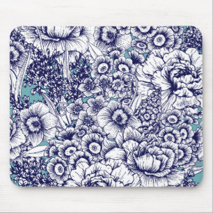 Retro Floral Mouse Pad