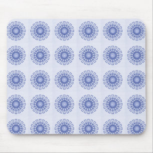 Retro Floral Mousepad, Royal Blue Mouse Pad