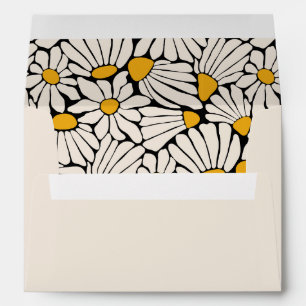 Retro floral mustard envelope