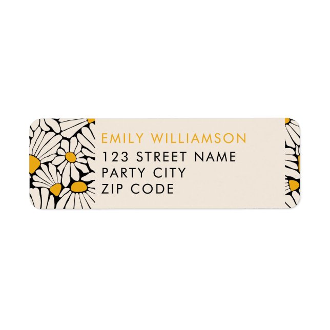 Retro Floral mustard return address (Front)